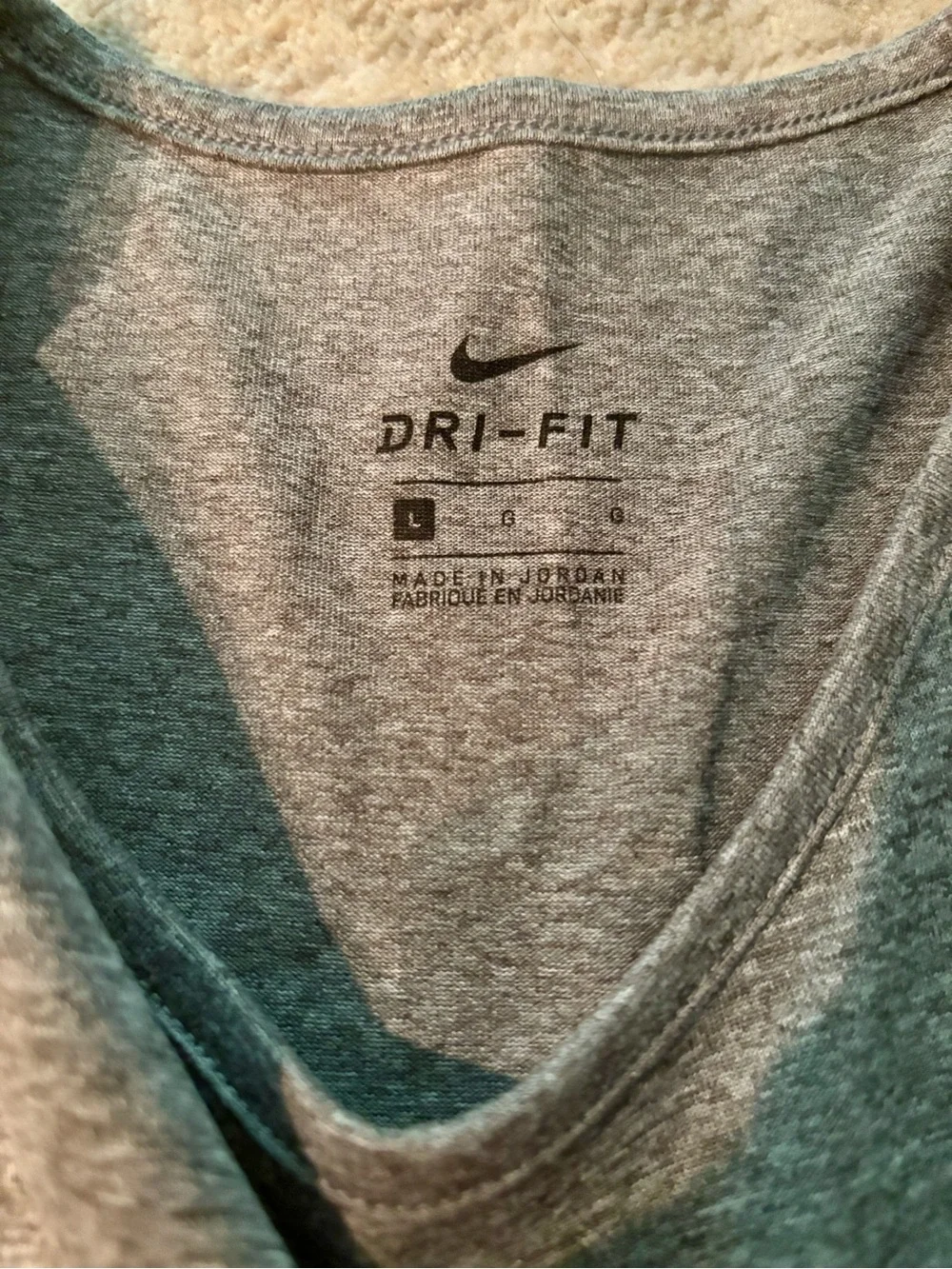 Nike Heather Gray Dri-FIT Tank with Black Logo